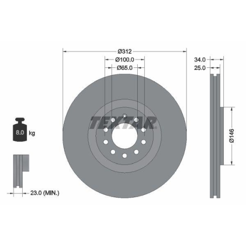 Set disc frana Audi A3 (8l1) 09.96-09.06, Tt (8n3) 10.98-12.06 ; Seat Ibiza 3 (6l1) 02.02-11.09, Ibiza 4 (6j5 6p1) 03.08-12.17 , Leon (1m1) 11.99-06.06, Toledo 2 (1m2) 10.98-05.06; Skoda Octavia I (1u2) 09.96-12.10; Vw Bora I (1j2) 10.98-12.13, Golf 4 (1j