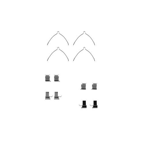 Set accesorii placute frana Delphi LX0258, parte montare : Punte Fata