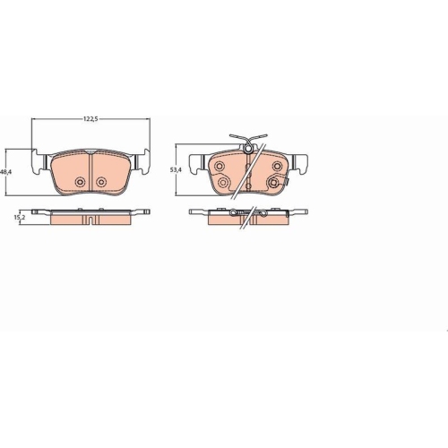 Placute frana Honda Civic X Liftback (Fc, Civic X Sedan (Fc ), 1.0 VTEC, 1.0 VTEC (FK6), 1.6 i-DTEC (FK9), 1.6 i-VTEC (FC5), 1.6 i-VTEC LPG, punte spate, cu indicator uzura acustic, TRW