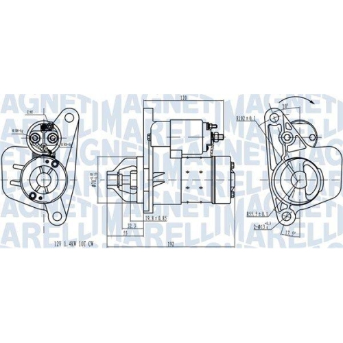 Electromotor Nissan Qashqai (J10), Tiida (C11), X-Trail 2 (T31); Renault Clio 3 (Br0/1), Clio 4 (Bh), Grand Scenic 3 (Jz0/1), Laguna 3 (Bt0/1), Scenic 3 (Jz0/1), 2.0, 2.0 4WD, 1.8, 2.0 4X4, MAGNETI MARELLI