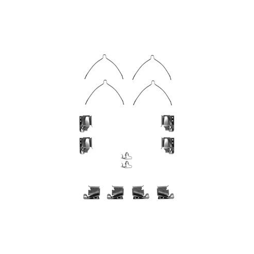 Set accesorii placute frana Delphi LX0265, parte montare : Punte Fata