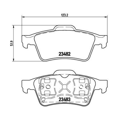 Placute frana Nissan Primera (P12) 01.02-, Primera Estate (Wp12) 01.02-, Primera Hatchback (P12) 01.02-; Renault Espace 4 (Jk0/1) 11.02-, Laguna 2 (Bg0/1) 03.01-12.07, Laguna 2 Grandtour (Kg0/1) 03.01-12.07, Megane 2 (Bm0/1 Cm0/1) 07.01-10.12, Vel Satis (