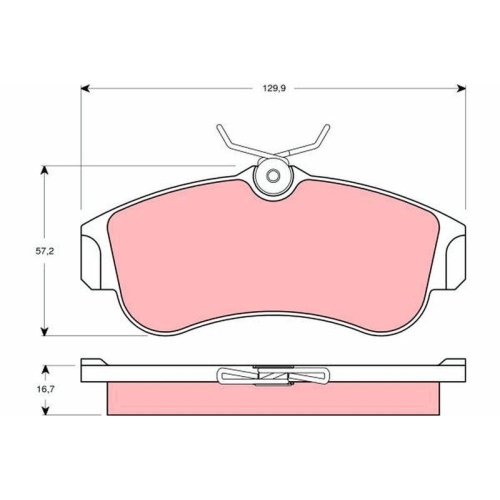 Placute frana Nissan Almera 2 (N16), Almera 2 Hatchback (N16), Primera (P10), Primera Hatchback (P10), 1.5, 1.5 DCi, 1.6, 2.0, 2.0 GT, punte fata, nu este pregatit pentru senzor uzura; TRW