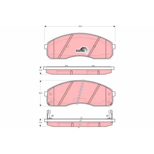 Placute frana Kia Carnival 1 (Up), Carnival 2 (Gq), 2.5 V6, 2.9 TDi, 2.9 CRDi, punte fata, cu indicator uzura acustic, TRW
