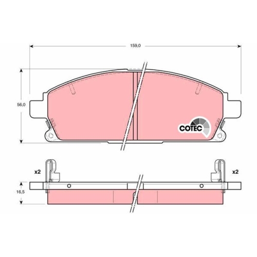 Placute frana Acura Mdx (Yd1); Infiniti Q45 I, Qx4; Nissan Pathfinder 2 (R50), Quest (E52), Quest (V42), X-Trail 1 (T30), punte fata, cu indicator uzura acustic, TRW