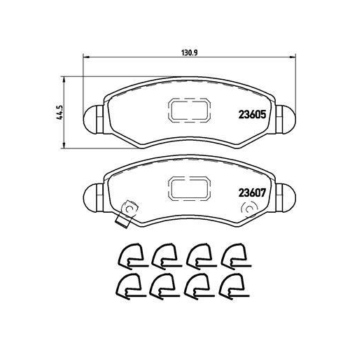 Placute frana Opel Agila (A) (H00) 09.00-12.07; Subaru Justy 3 (G3x) 09.03-; Suzuki Ignis I (Fh) 10.00-12.05, Ignis 2 (Mh) 08.03-, Wagon R+ Liftback (Mm) 05.00-, Fata, BREMBO