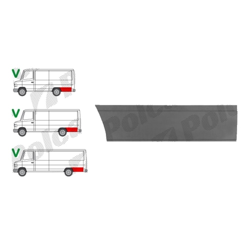 Segment reparatie aripa spate Mercedes Vario 512d-814,1996- Partea Stanga, Spate, in spatele rotii