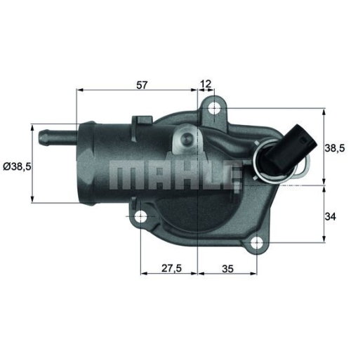Corp termostat Mahle Mercedes Clasa C (W203), 2000-2007, Clasa C (W204), 2007-2014, Clasa C Coupe (C204), 2011-, motor 2.1 CDI, diesel, temp. deschidere [grade Celsius] 92