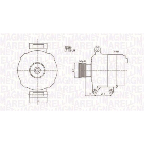 Alternator Mini Mini (R50, Mini Cabriolet (R52), Cooper S, Works, John Cooper Works, fulie 52mm, MAGNETI MARELLI