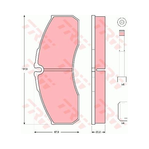 Placute frana Nissan Cabstar E (Tl , 125.35, 125.45 (TL0, VL0), punte fata, pregatit pentru senzor uzura; TRW