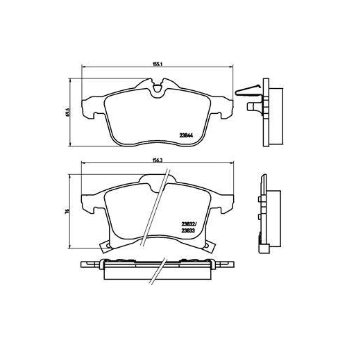 Placute frana Opel Astra Classic Sedan (A04), Astra G Box / Estate (F70), Astra G Convertible (T98), Astra G Coupe (T98), Astra G Estate (T98), Astra G Liftback (T98), Astra G Saloon (T98), Astra H (A04), Astra H Box / Estate (L70), Astra H Classic Estate