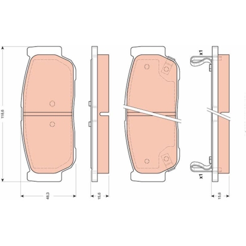 Placute frana Ssangyong Rodius I, Rodius 2 Van (Ca1), Rodius Ii, 2.7 XDI, 2.7 Xdi 4WD, 3.2, 3.2 4WD, e-XDi, e-XDi 4WD, 2.0 xdi, 2.0 Xdi 4WD, 2.2 Xdi, 2.2 Xdi 4WD, punte spate, cu indicator uzura acustic, TRW