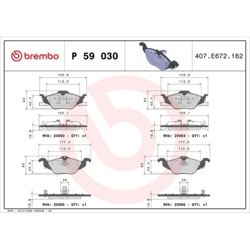 Placute frana Opel Astra G Box / Estate (F70) 09.98-04.05, Astra G Classic (T98) 03.04-07.09, Astra G Classic Caravan (F35) 03.04-07.09, Astra G Classic Sedan (T98) 03.04-07.09, Astra G Convertible (T98) 03.01-10.05, Astra G Estate (T98) 02.98-07.05, Astr