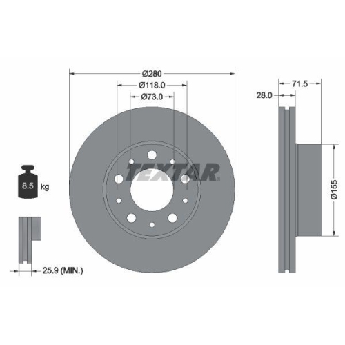 Set disc frana Citroen Jumper 2 Box 04.06-, Jumper 2 Bus 04.06-, Jumper 2 04.06-; Fiat Ducato Box ( 250) 07.06-, Ducato Bus (250) 07.06-, Ducato (250) 07.06-; Opel Movano C Box (U9) 12.21-, Movano C (U9) 12.21-; Peugeot Boxer Box 04.06-, Boxer Bus 09.05-,