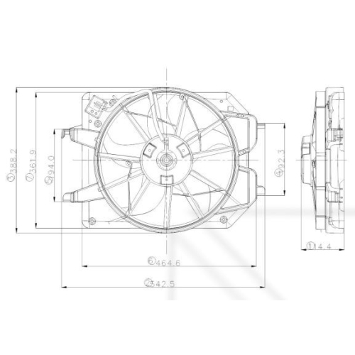 Ventilator radiator GMV Ford Focus 1 (Daw, Dbw), Focus C-Max Nrf 47021