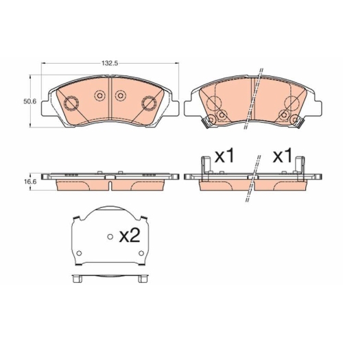 Placute frana Hyundai I10 2 (Ba, I10 2 Sedan; Mercedes Sprinter 3, 5-T Bus (B906), 1.0, 1.0 LPG, 1.2, 319 CDI / BlueTEC (906.731, 906.733, 906.735), punte fata, cu indicator uzura acustic, TRW