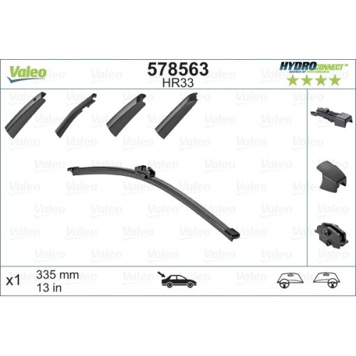 VALEO lamela stergator luneta spate 330 mm, MERCEDES RENAULT SEAT CUPRA PORSCHE AUDI LAND ROVER SKODA FORD NISSAN VOLKSWAGEN BMW VOLVO