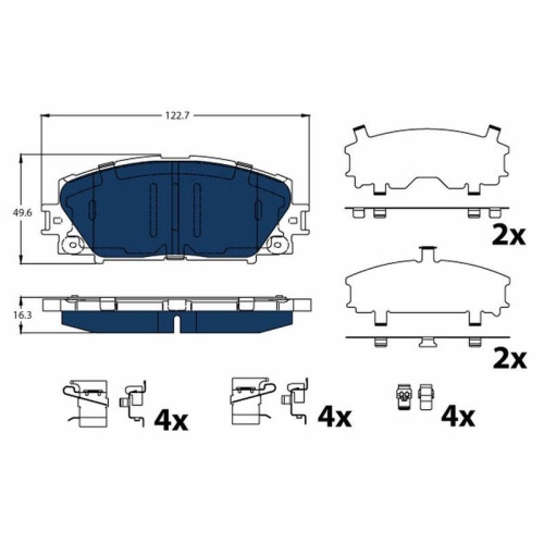 Placute frana Lexus Ct (Zwa10 ); Toyota Prius ( W3 ), 200h (ZWA10_), 1.8 Hybrid (ZVW30), 1.8 Plug-in Hybrid (ZVW30, ZVW35), punte fata, nu este pregatit pentru senzor uzura; TRW