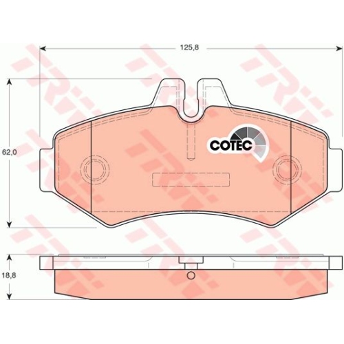 Set placute frana Trw GDB1399, parte montare : Punte spate
