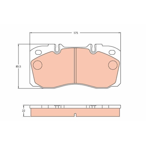 Placute frana Iveco Daily 4 Box, Daily 4 Platform / Chassis, Daily 5 Box, Daily 5 Platform / Chassis, Daily 6 Box, Daily 6 Bus, Daily 6 Platform / Chassis, punte fata, pregatit pentru senzor uzura; TRW