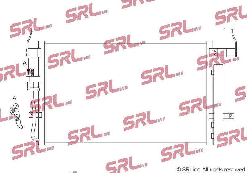 Condensator climatizare AC Hyundai Coupe 02-, Elantra 00-06, motor: 1.6, 2.0, 2.7 V6, Condensator cu uscator integrat , 610 (550)x365 (345)x18, SRLine, miez si rezervor din aluminiu brazat, 976062D000; 976062D500