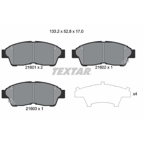 TEXTAR set placute frana,frana disc