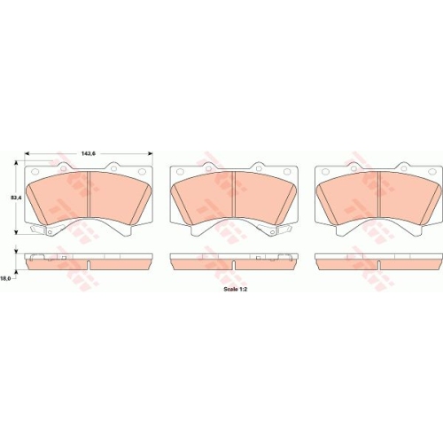 Set placute frana Trw GDB3524, parte montare : Punte fata