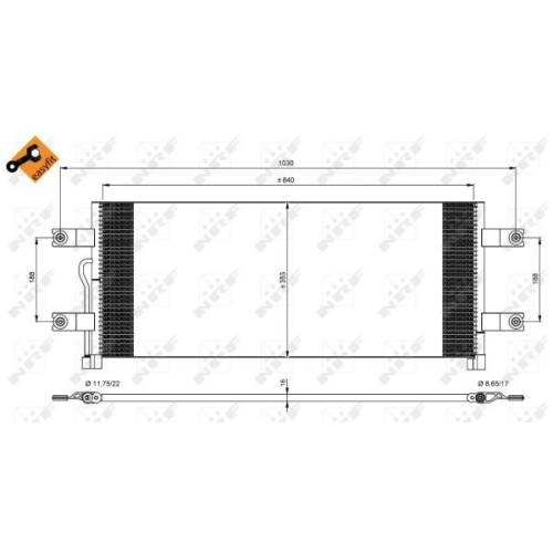 Condensator climatizare, Radiator clima Mercedes-Benz Actros Mp4, Antos, Arocs Nrf 350075