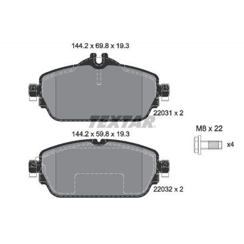 TEXTAR set placute frana,frana disc Q+