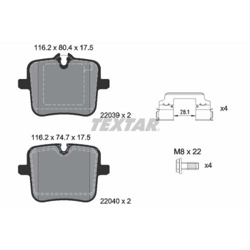 TEXTAR set placute frana,frana disc