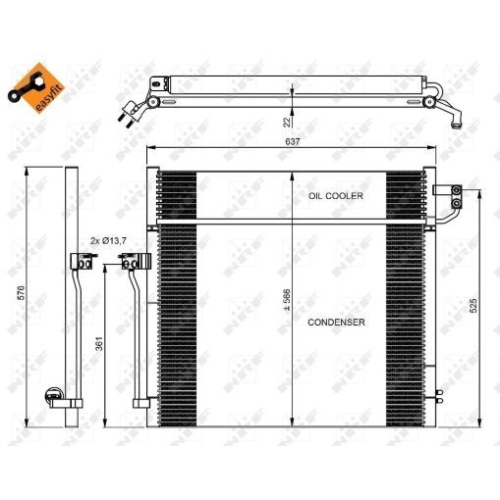 Condensator climatizare, Radiator clima Mercedes-Benz Gl-Class (X166), Gls (X166), M-Class (W166) Nrf 350080