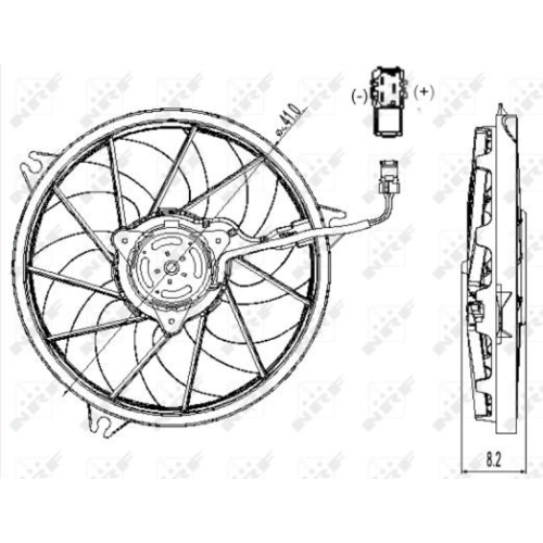 Ventilator radiator GMV Peugeot 206 (2a/C)/ 206+ (T3e) Nrf 47323