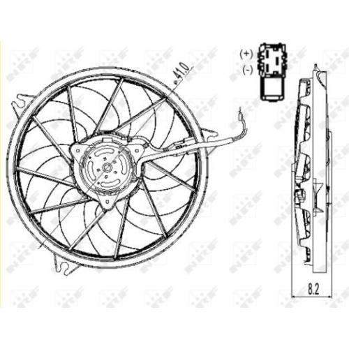 Ventilator radiator GMV Peugeot 206 (2a/C)/ 206+ (T3e) Nrf 47324