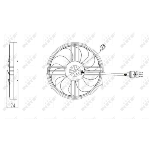 Ventilator radiator GMV Seat Arosa (6h); Vw Lupo (6x1, 6e1), Polo (6n2), Polo (9n) Nrf 47409