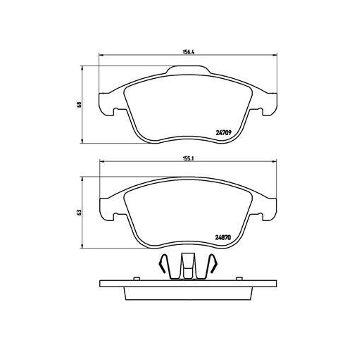 Placute frana Renault Laguna Coupe (Dt0/1) 09.08-12.15, Laguna 3 (Bt0/1) 10.07-12.15, Laguna 3 Grandtour (Kt0/1) 10.07-12.15, Latitude (L70) 07.10-, Fata, BREMBO