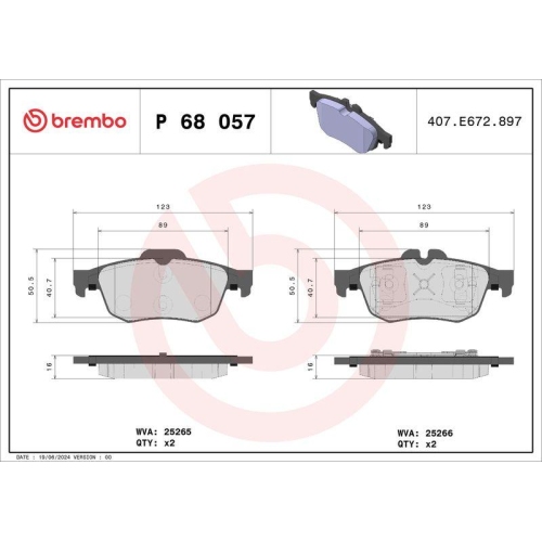 Placute frana Renault Latitude (L70) 07.10-, Spate, BREMBO