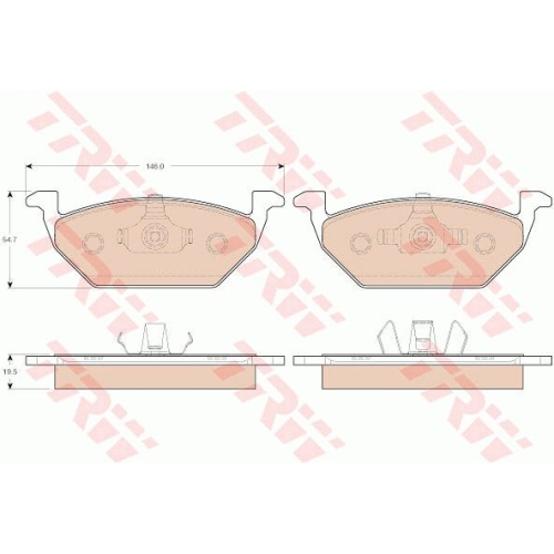 Placute frana Vw Up, Polo, New Beetle, Jetta, Golf, Fox, Bora, Skoda Roomster, Rapid, Octavia, Citigo, Seat Toledo, Mii, Leon, Cordoba, Audi A3, A1, TRW