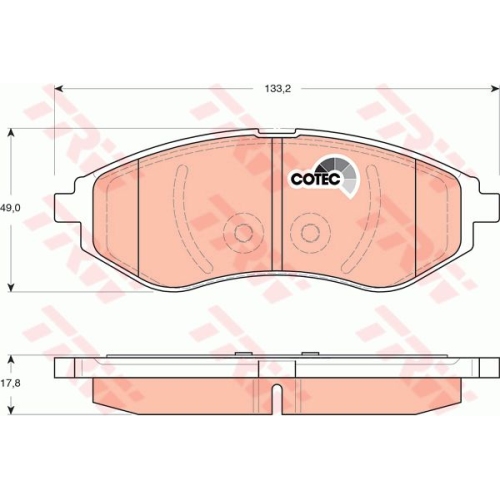 Set placute frana Trw GDB3330, parte montare : Punte fata