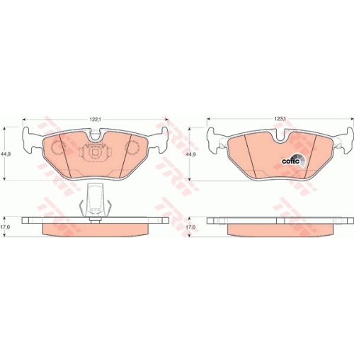 Set placute frana punte spate Bmw Seria 5 (E39), 09.1995-06.2003, marca TRW