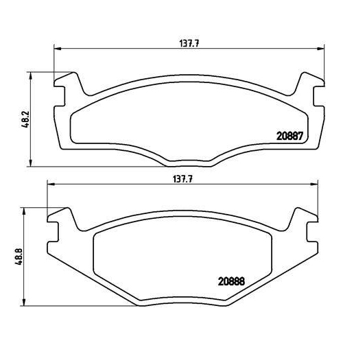 Placute frana Seat Cordoba (6k1, Ibiza 2 (6k1), Toledo I (1l2); Vw Caddy I (14), Golf I (17), Golf I Cabriolet (155), Golf 2 (19e, Golf 3 (1h1), Golf 3 Van (1h1), Golf 3 Variant (1h5), Golf Van 3 Variant (1h5), Jetta I (16), Jetta 2 (19e, Passat B2 (32b),