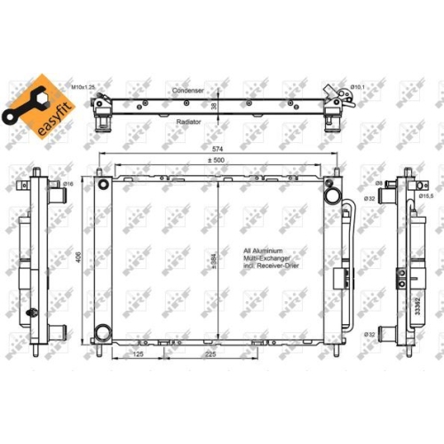 Condensator climatizare, Radiator clima Nissan Micra 3 (K12); Renault Clio 3, Modus / Grand Modus (F/Jp0) Nrf 35886