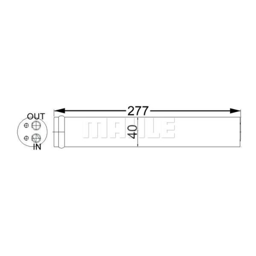 Filtru uscator aer conditionat Nissan Micra 2003-2010, Note 2006-2013, 40x277mm, MAHLE AD62000S