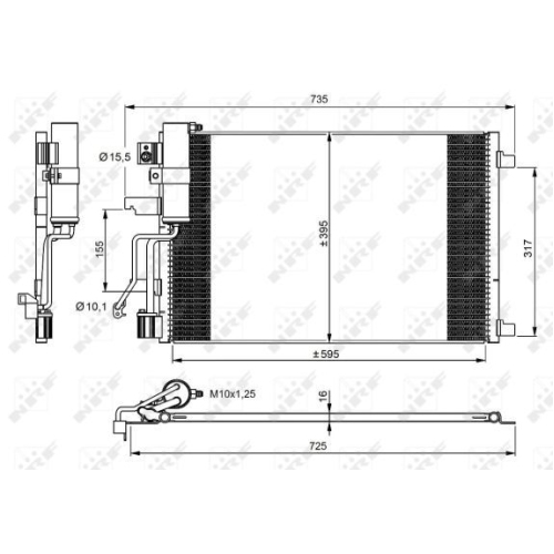 Condensator climatizare, Radiator clima Nissan Qashqai / Qashqai +2 (J10, Jj10) Nrf 35975