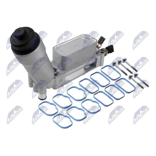 Radiator ulei cu filtru, 2 senzori Chrysler Town&amp;Country 3.6 11-, 200 3.6 11-, 300 3.6 11-, Jeep Grand Cherokee 3.6 11-, Wrangler 3.6 11-, Dodge Journey 3.6 11-, Ram 1500 3.6 13-, 2 senzori, versiune aluminiu, 5184294AE