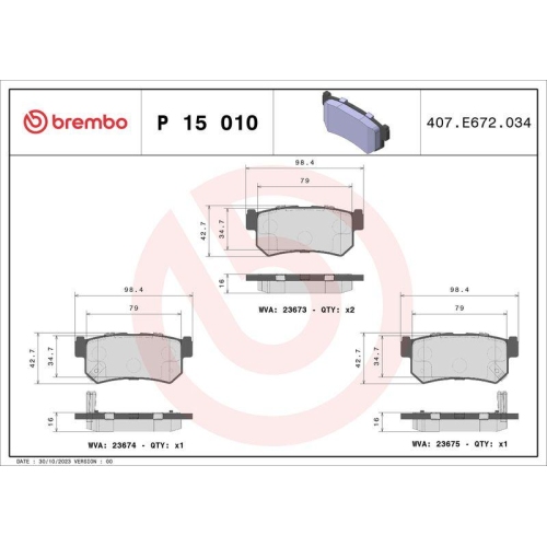 Placute frana Ssangyong Actyon I 11.05-, Actyon Sports I (Qj) 11.05-, Actyon Sports 2 01.12-, Kyron 05.05-12.14, Rexton / Rexton 2 (Gab) 04.02-, Rexton / Rexton 2 Van 04.02-, Rexton W / Rexton Van 07.12-, Rexton W / Rexton 07.12-, Spate, BREMBO