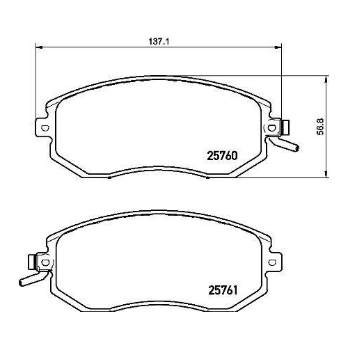 Placute frana Subaru Brz 06.12-, Forester (Sh) 12.07-, Forester (Sj) 11.12-, Impreza Liftback (Gp) 10.11-, Impreza Liftback (Gr Gh G3) 03.07-05.14, Impreza Saloon (Ge Gv) 01.07-, Impreza Sedan (Gj) 07.11-, Legacy 5 (Bm) 05.09-, Legacy 5 Estate (Br) 06.08-