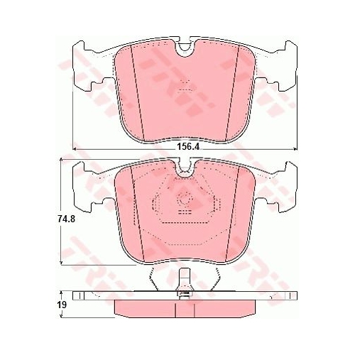 Set placute frana Trw GDB1118, parte montare : Punte fata