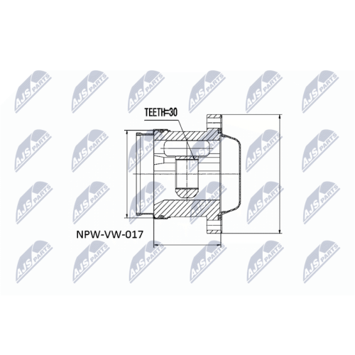 Cap planetara interior 1.4tdi, 1.9tdi Vw Polo 2001-, Seat Cordoba, Ibiza 2002-, Skoda Fabia 2000-, Roomster 2006-, Stanga, NPW-VW-017