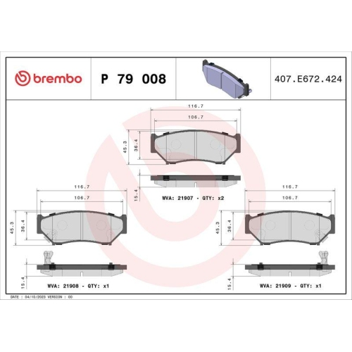 Placute frana Suzuki Grand Vitara I (Ft Ht) 03.98-08.08, Grand Vitara I Open Off-Road Vehicle (Gt) 03.98-09.05, Jimny Closed Off-Road Vehicle (Sn) 07.98-, Vitara (Et Ta Td) 07.88-08.99, Fata, BREMBO