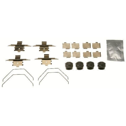 Set accesorii placute frana Mazda 6 Estate (Gh), 1.8 MZR, 2.0 MZR (GHEFW), 2.0 MZR-CD (GH14), 2.2 D (GH10), 2.2 MZR-CD (GH10), 2.5 MZR (GH5FW), 2.0 MZR (GHEFS), 2.5 MZR (GH5FS), 2.0 MZR (GHEFP), punte Fata, restrictii : Akebono, TRW